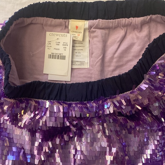 Crewcuts NWT J.CREW Girls sequin skirt purple size 12 - Picture 9 of 9